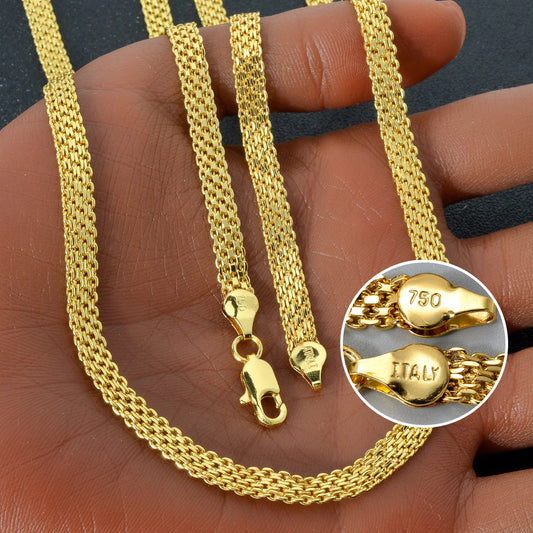 Italy 18k gold plated Milan Chain Necklace