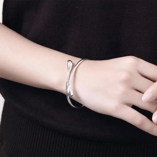 925 Sterling Silver Bracelets Water droplets
