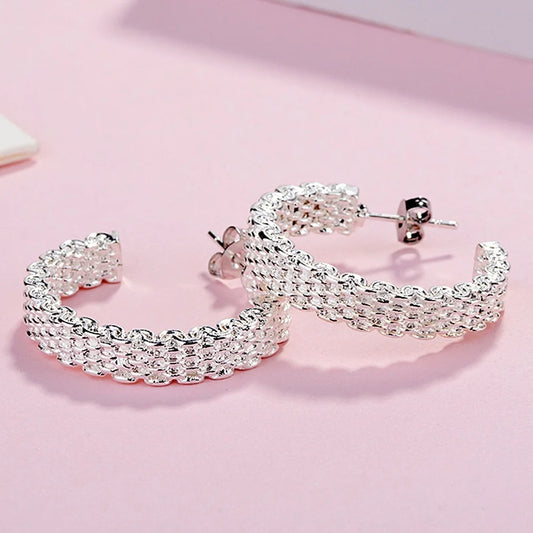 Bianca - 925 Sterling Silver charms stud Earrings