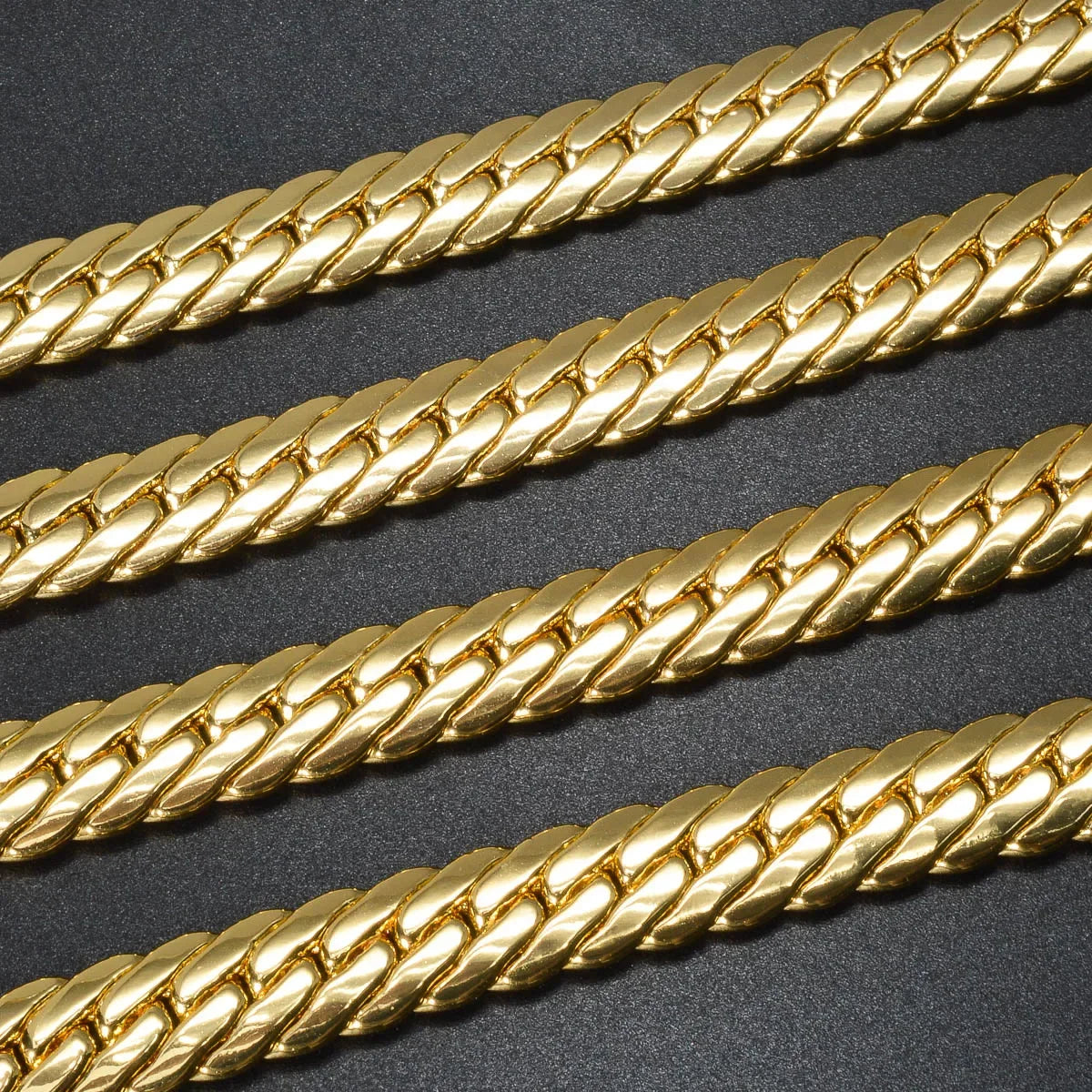 Italy 750 18k gold plated Snake Chain luxury Copper Necklace For Man Jewelry Women Neck Accessories For Friends Gifts