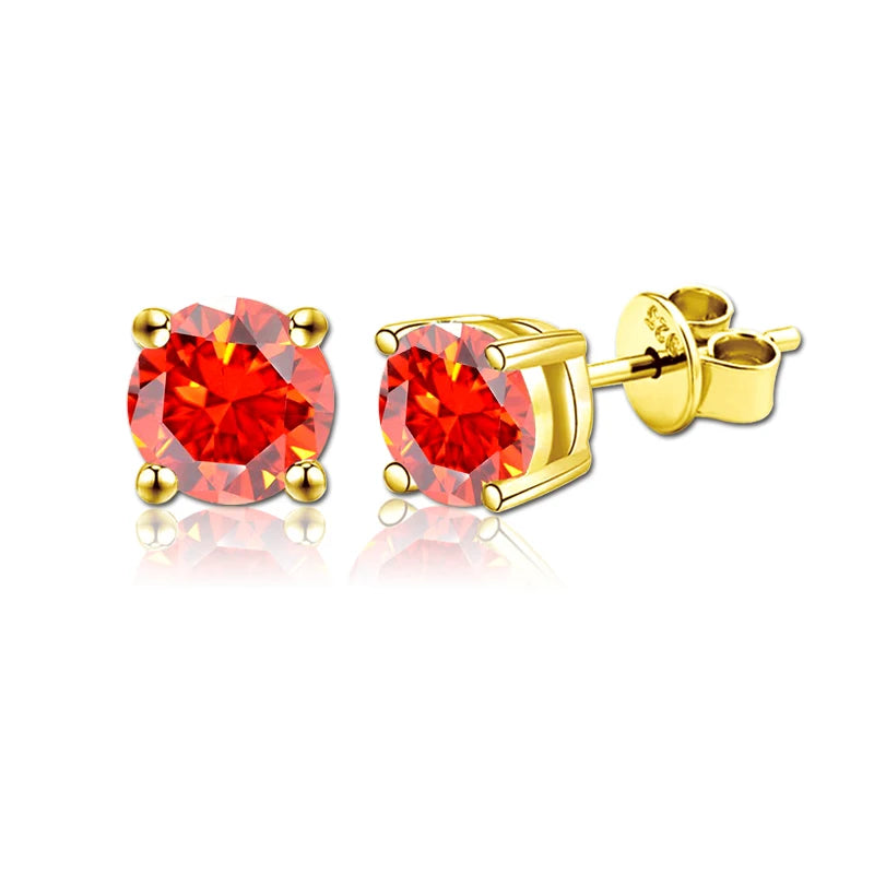 2 GRA Certificates Moissanite Studs Earrings Pass Diamond tester Pen For Men Women 925 Silver 18K Plated Wedding Gemstone