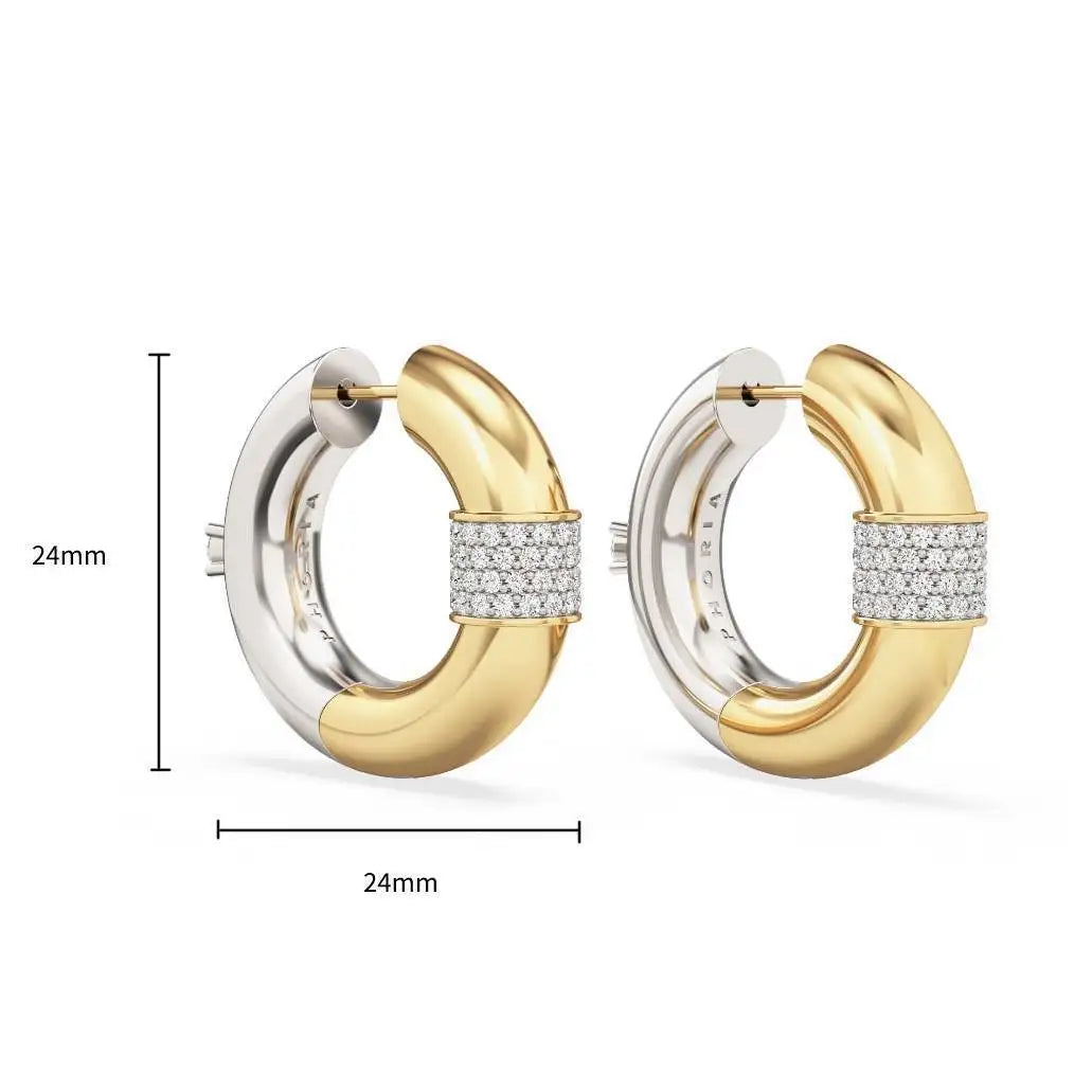 Skye - Earrings 18K Retro Hoops