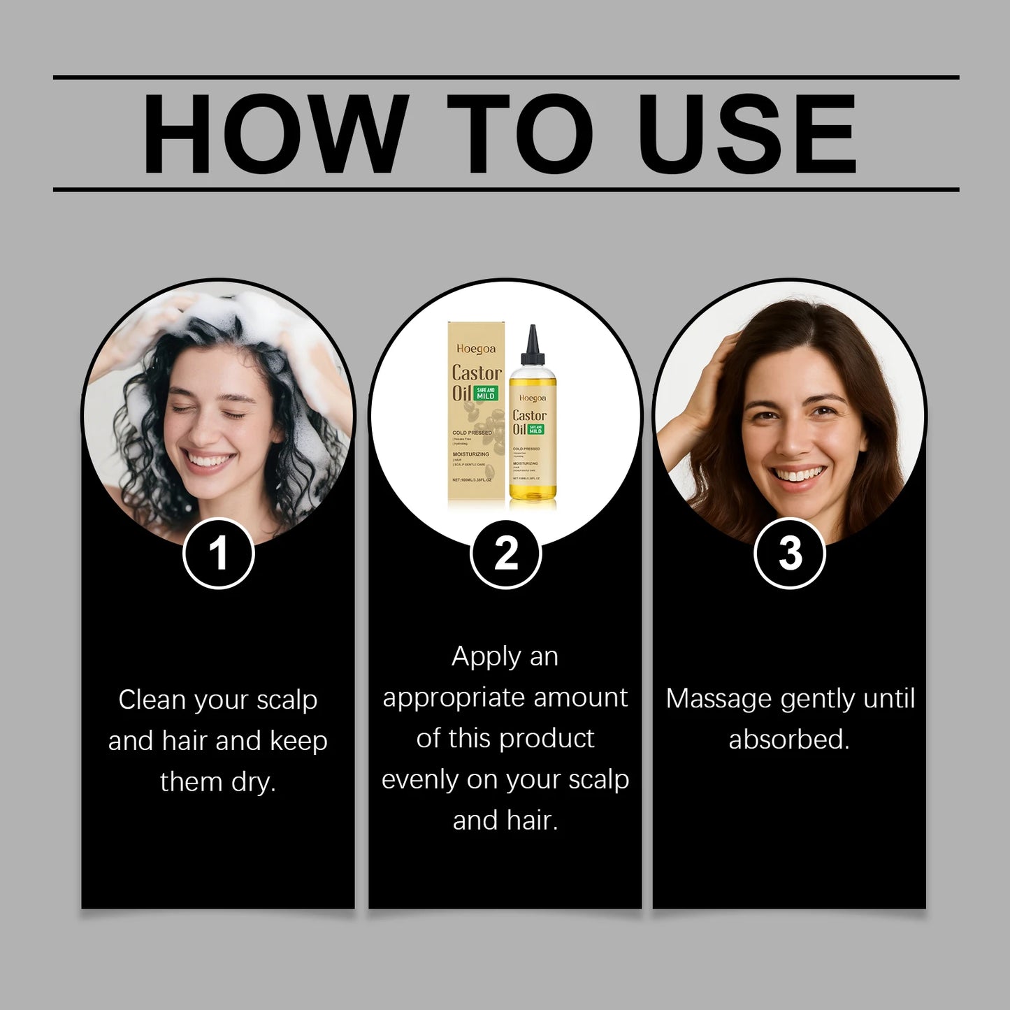 Castor Oil Essential Oil For Hair Strengthen Repair Regrowth Oil