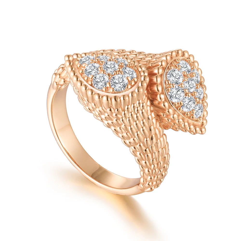 APIR 18k Gold Plated 5A Zircon Exquisite Ring for Women Bohemian Style Water Drop Shape Design Party Wedding Jewelry Luxury Ring