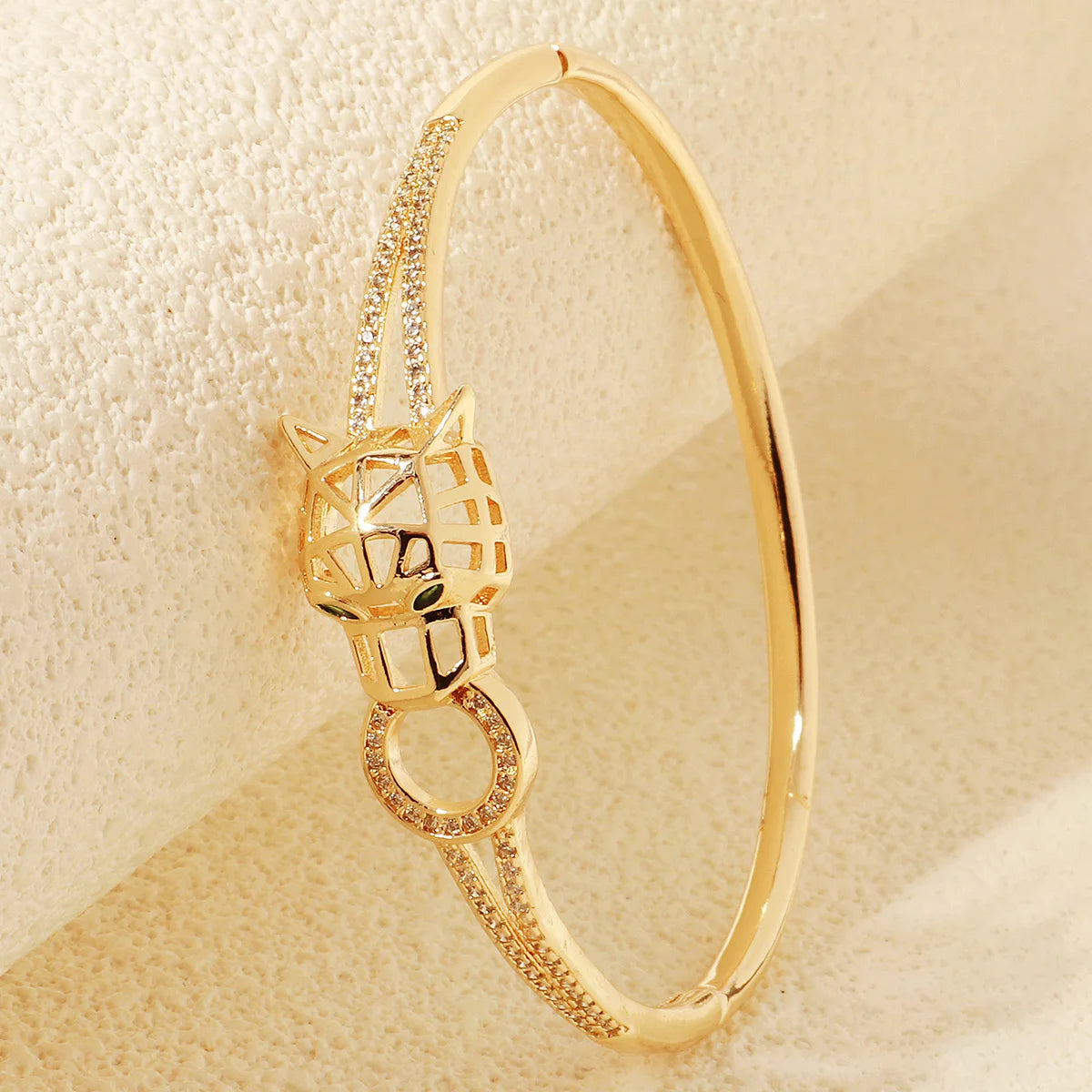 Stainless Golden Snake Zirconia Bracelet