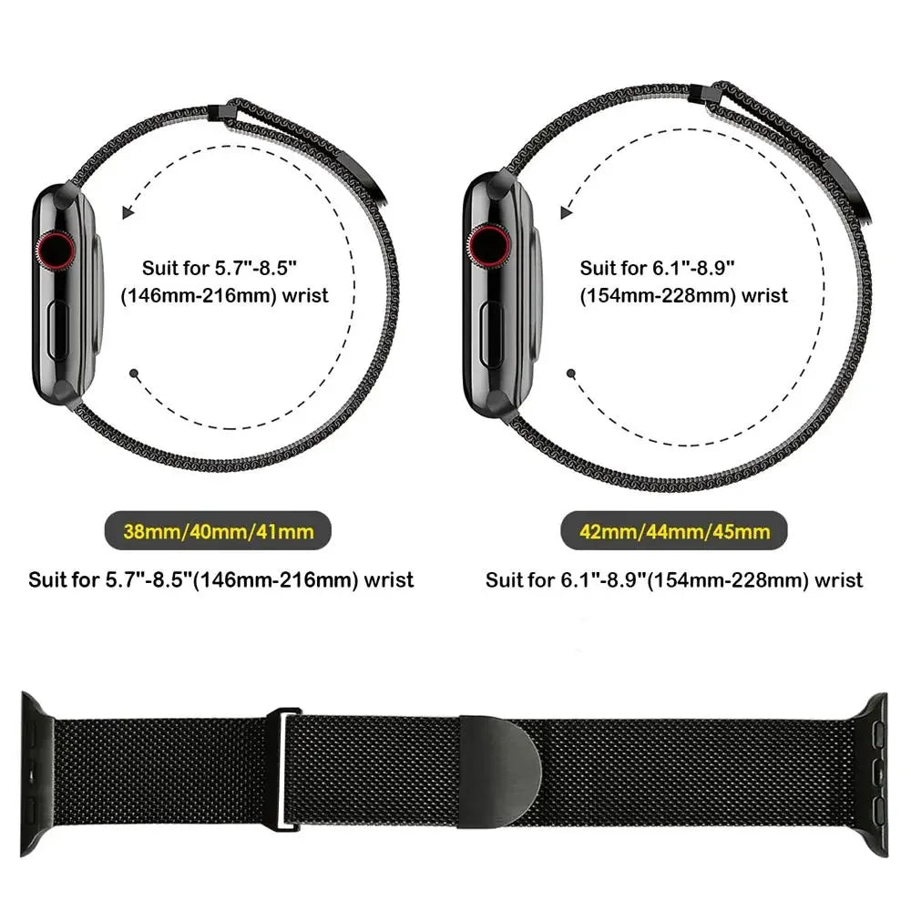Metal Milanese Strap for Apple Watch Band Ultra3/2 49mm 11 10 9 8 7 Magnetic Bracelet iWatch 6 5 4 SE2 46mm 45mm 41mm 44mm 40mm