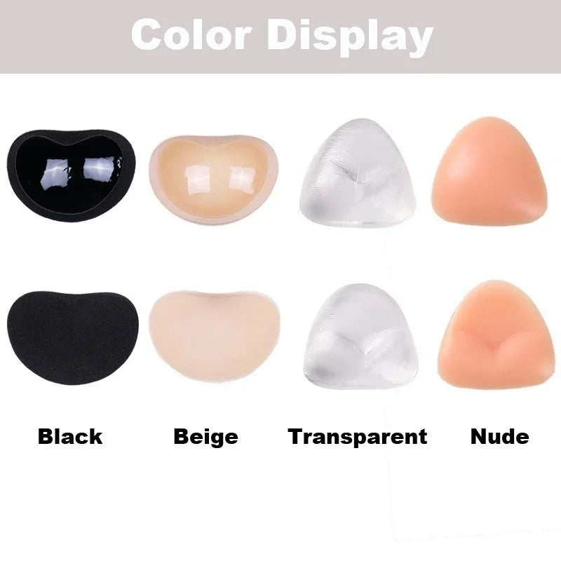 1 Pair Silicone Chest Stickers Bikini Push Up Sponge Bra Pad Breathable Insert Silicone Pads for Swimsuit Padding Accessories