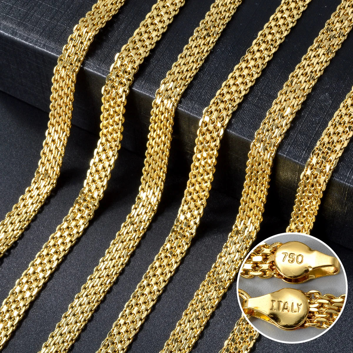 Italy 18k gold plated Milan Chain Necklace