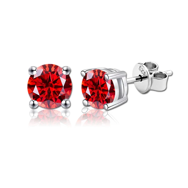 2 GRA Certificates Moissanite Studs Earrings Pass Diamond tester Pen For Men Women 925 Silver 18K Plated Wedding Gemstone