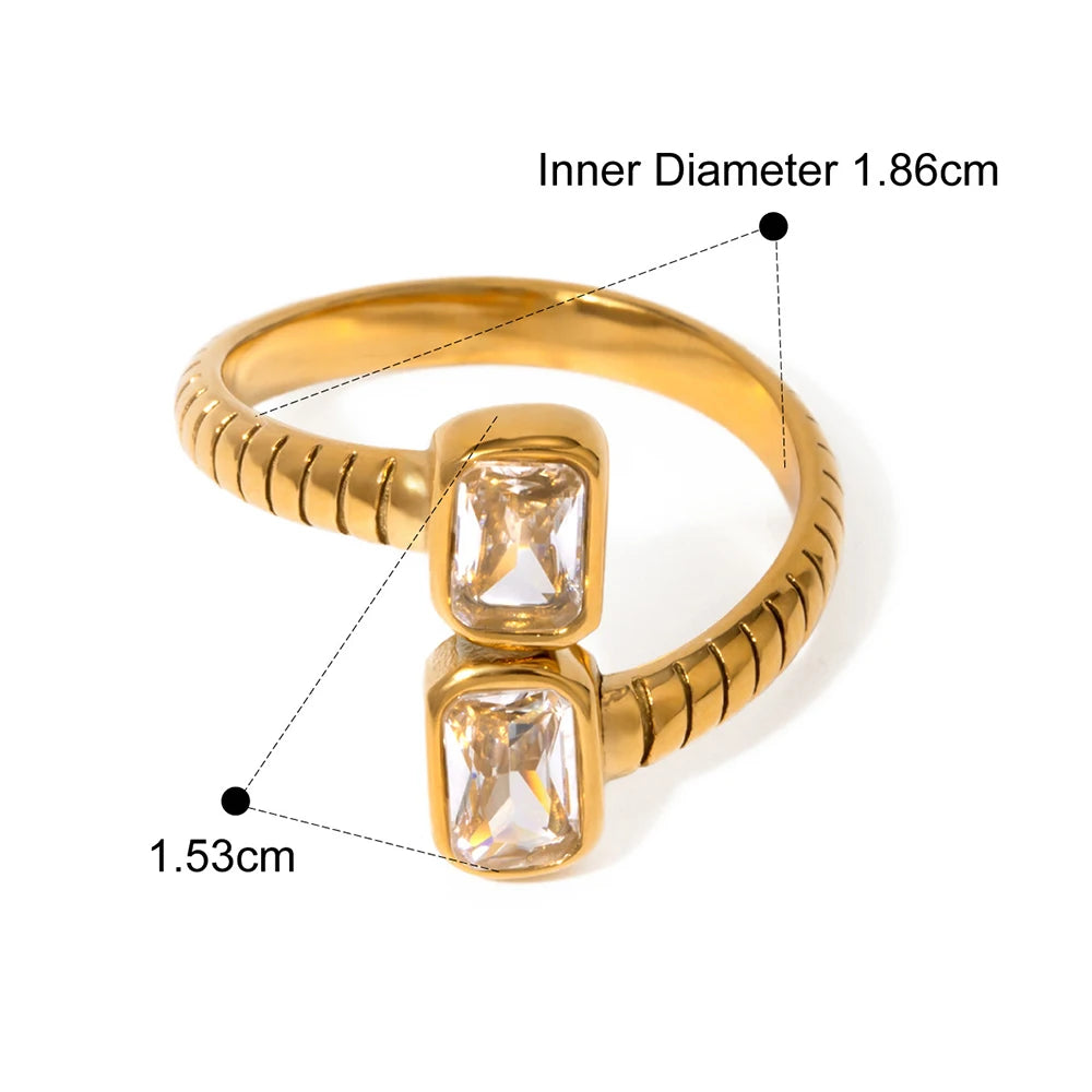 Stainless Water Drop Rings - 18K Gold Plated