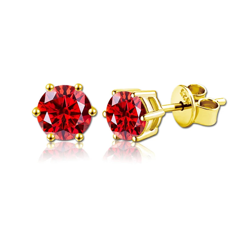 2 GRA Certificates Moissanite Studs Earrings Pass Diamond tester Pen For Men Women 925 Silver 18K Plated Wedding Gemstone
