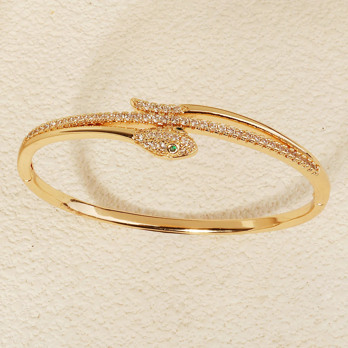 Stainless Golden Snake Zirconia Bracelet