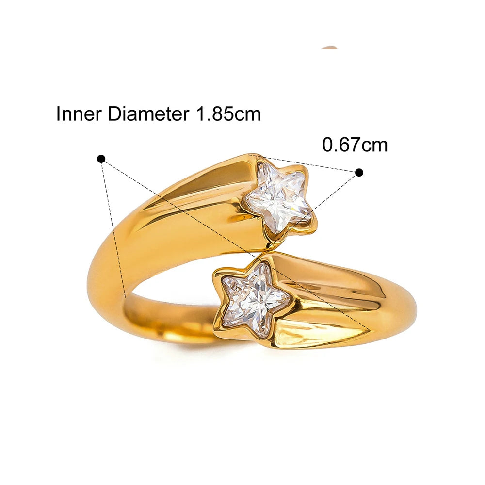 Stainless Water Drop Rings - 18K Gold Plated