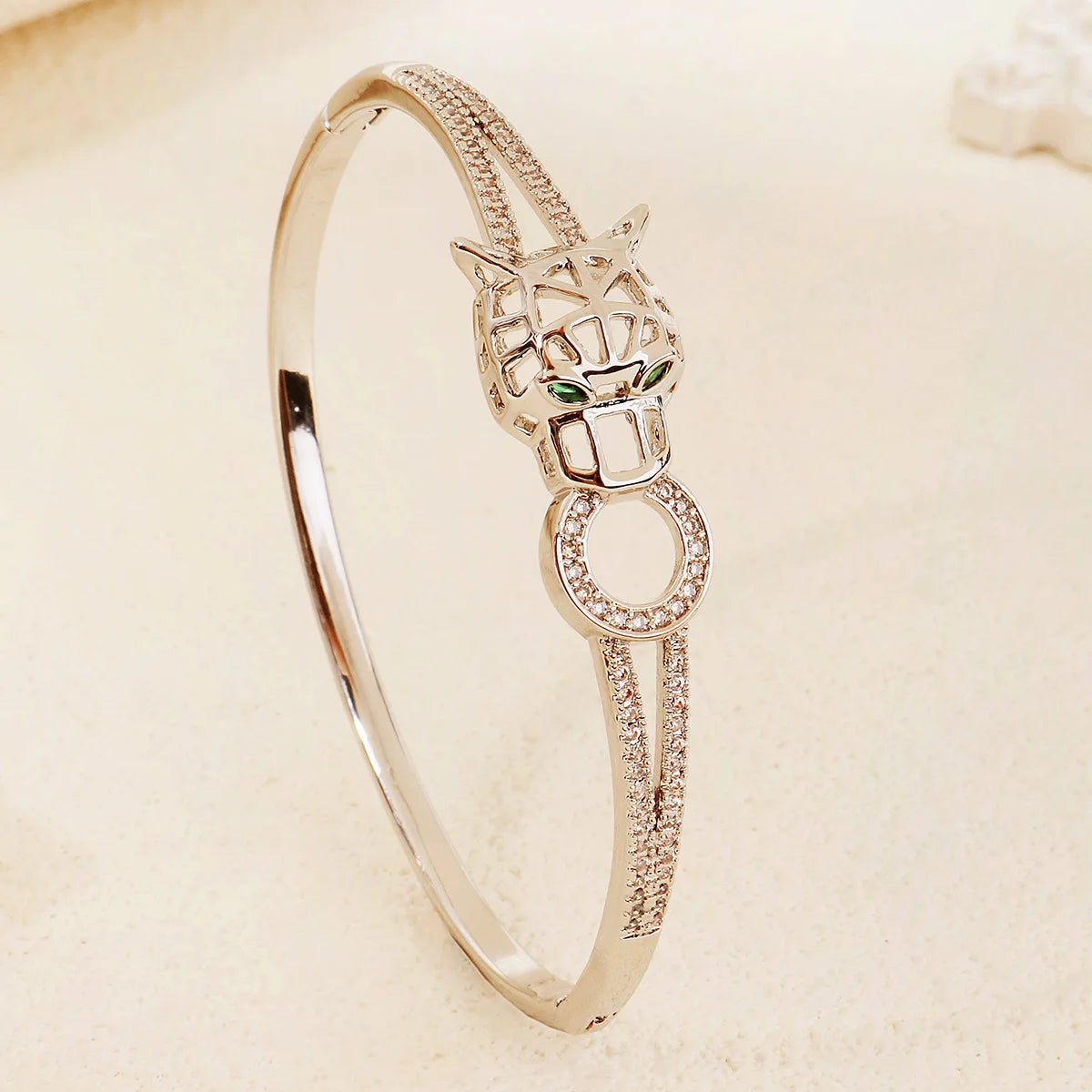 Stainless Golden Snake Zirconia Bracelet