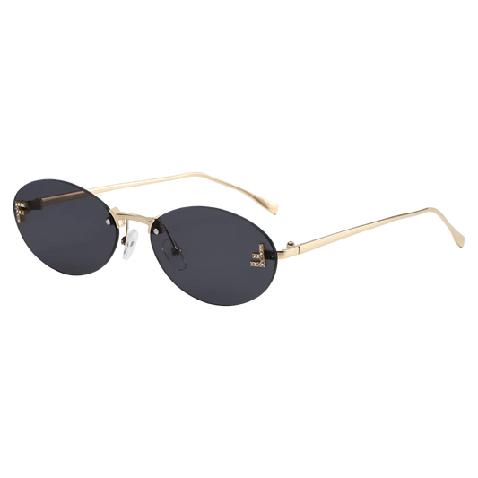Protective Glasses Fashion Oval Rimless Design Sunglasses Female Small Size Metal Suneyeglass Outdoors Casual Vacation UV400