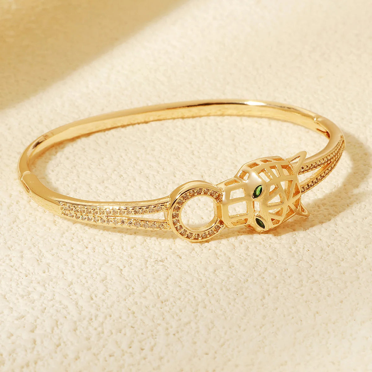 Stainless Golden Snake Zirconia Bracelet