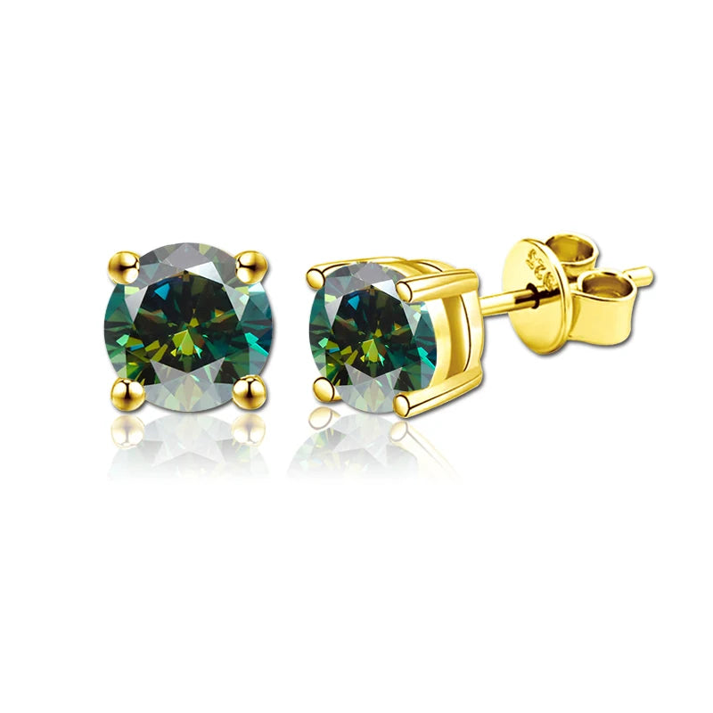2 GRA Certificates Moissanite Studs Earrings Pass Diamond tester Pen For Men Women 925 Silver 18K Plated Wedding Gemstone