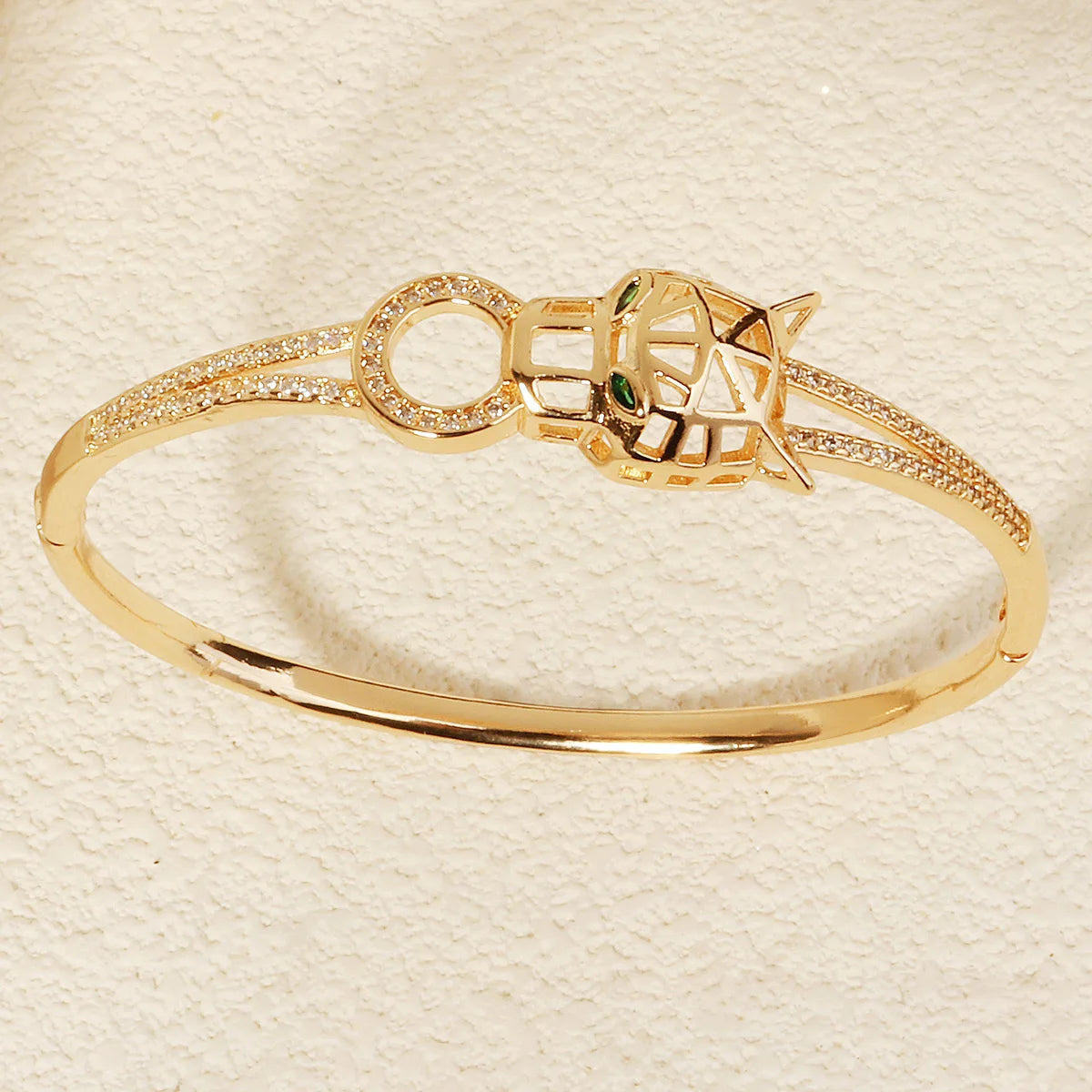 Stainless Golden Snake Zirconia Bracelet