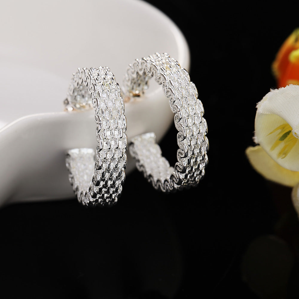 Bianca - 925 Sterling Silver charms stud Earrings