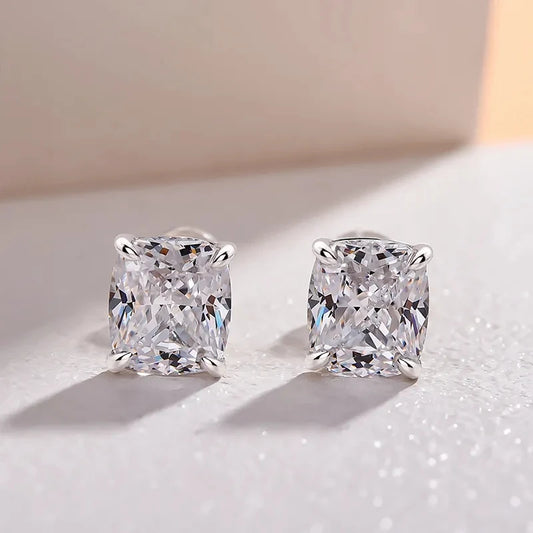 Huitan Cubic Zirconia Stud Earrings Crystal