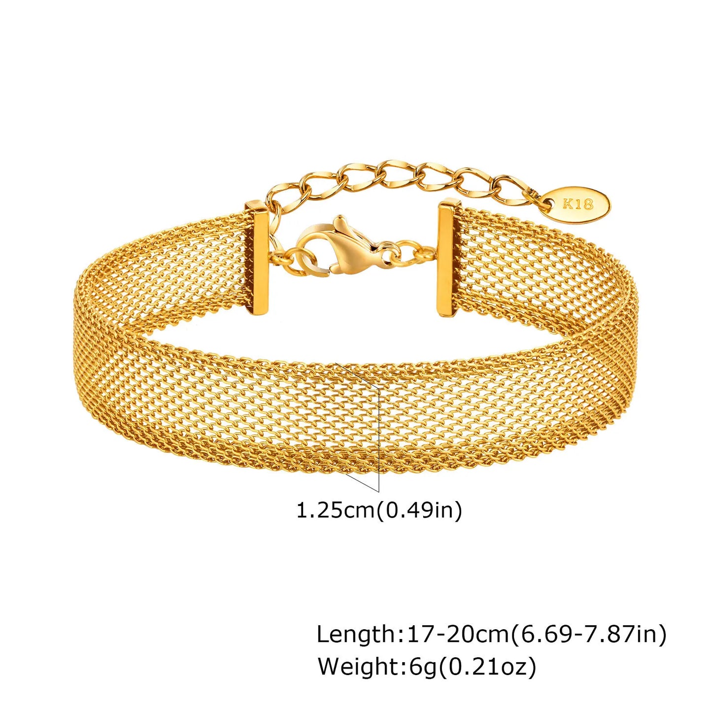 Jenny - Stainless Chain Bracelet, 18k PVD Gold Plated