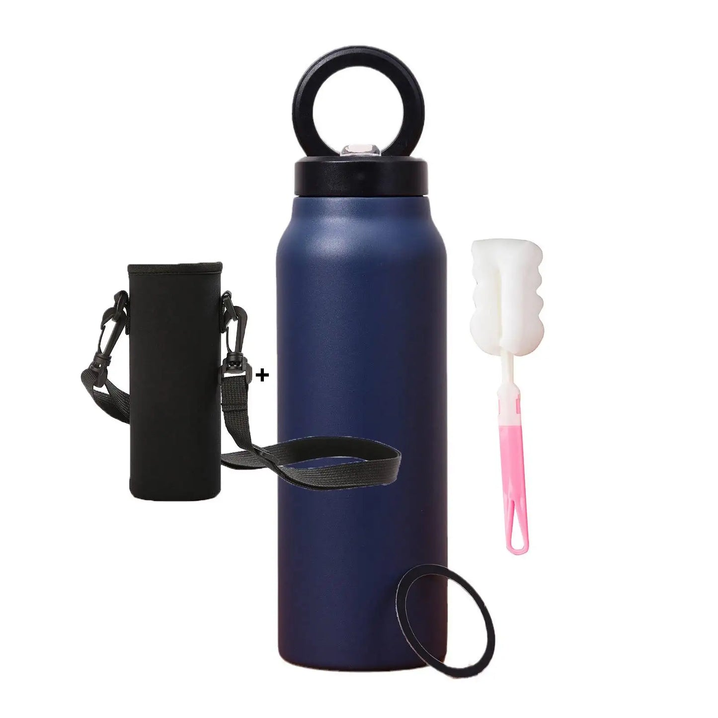 Insulated Sports Water Bottle with Magnetic Phone Holder and Built-in Stand