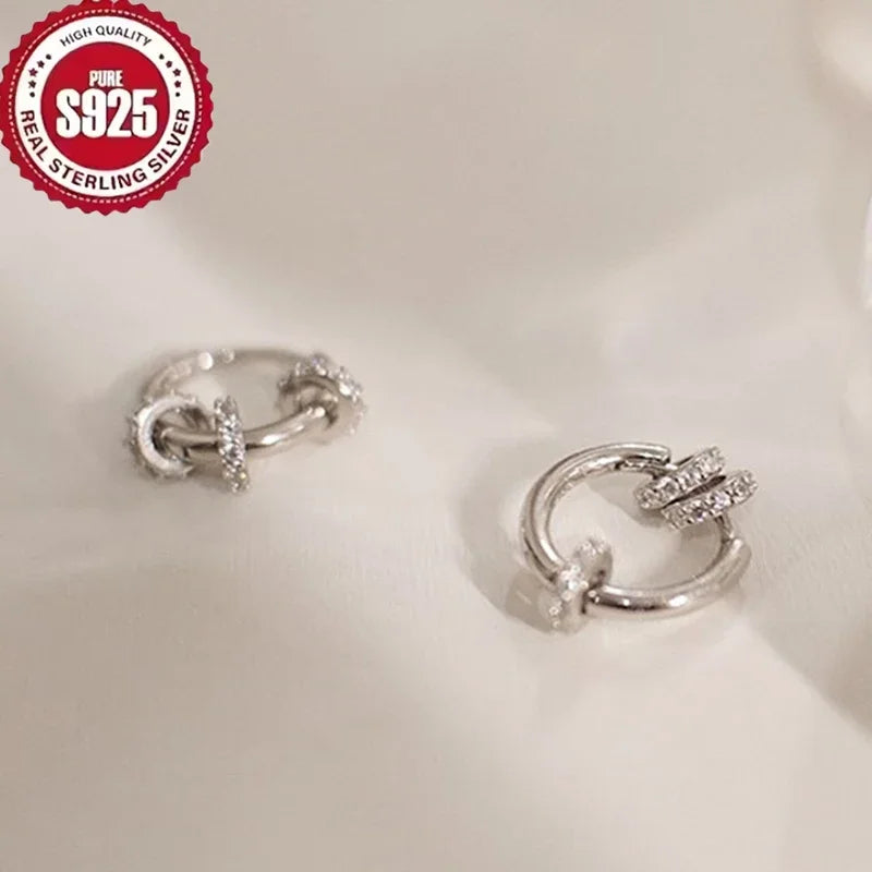 Vera - 925 Sterling Silver Gold Plated Hoop Earrings