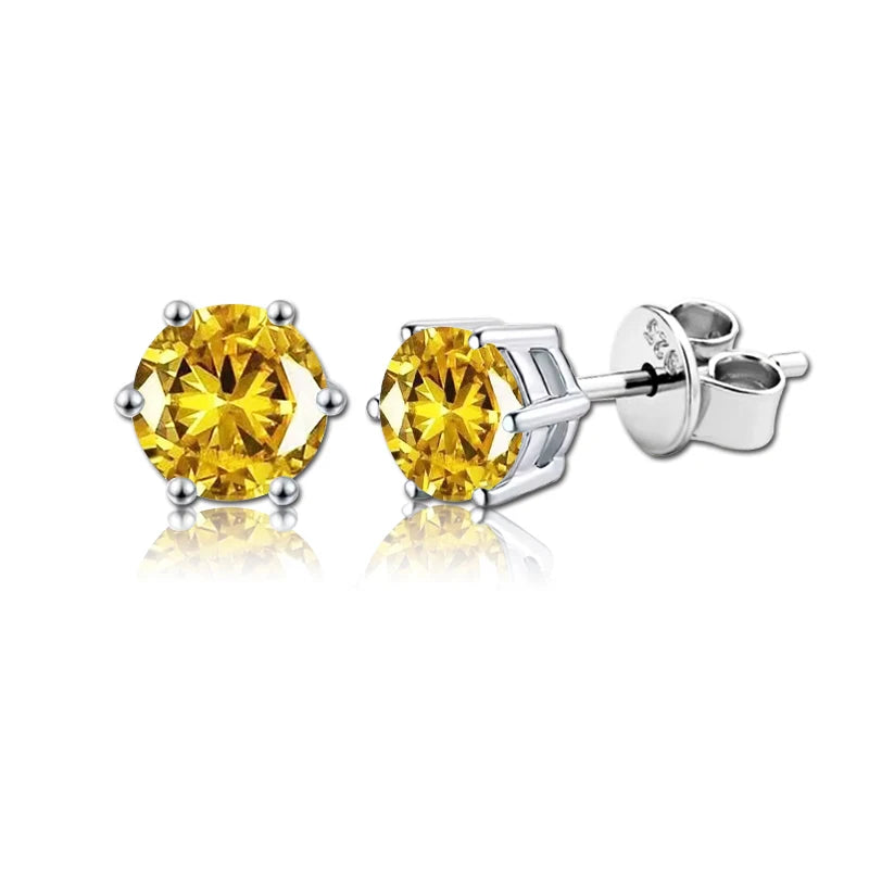 2 GRA Certificates Moissanite Studs Earrings Pass Diamond tester Pen For Men Women 925 Silver 18K Plated Wedding Gemstone
