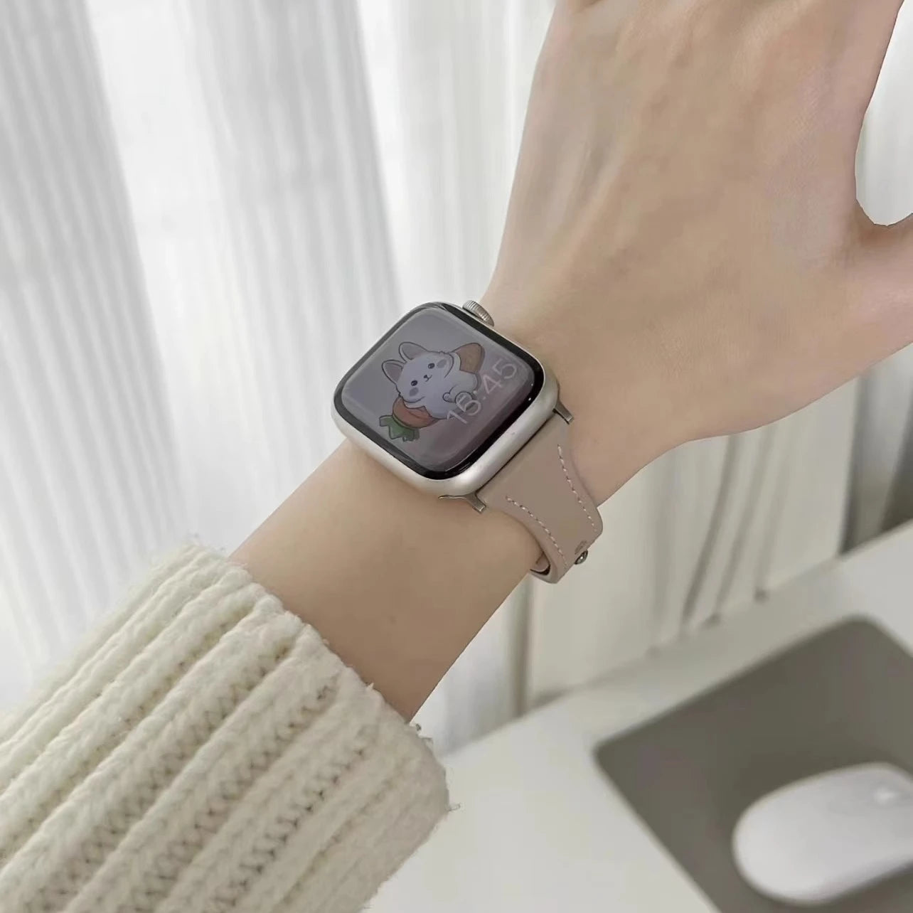 April - Slim Leather Strap for Apple Watch