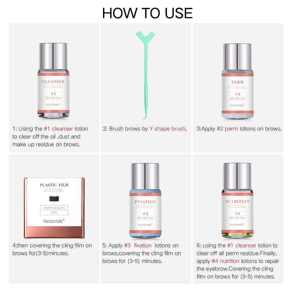 Hot Brow Lift Perming Eyebrow Lifting Brow Lamination Kit With Cling Film Nutrition Keratin Perming Lotion For Home Use Kit