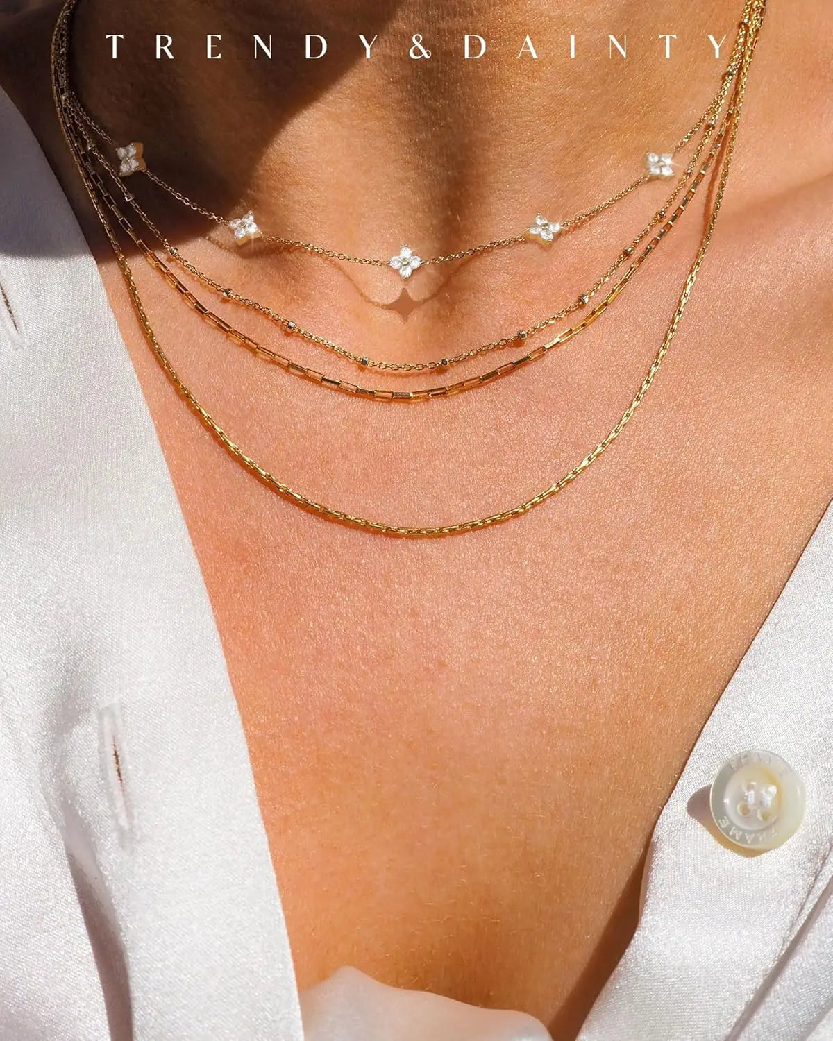 Silver/14K Gold Plated Clover