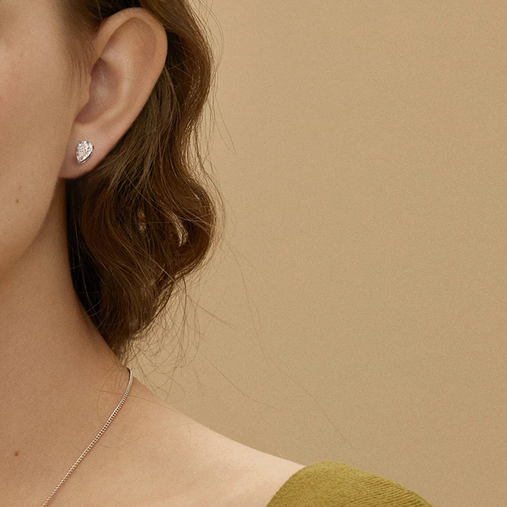 KNOBSPIN D VVS1 Pear Moissanite Earrings for Women GRA Certified Lab Grow Diamond Solid 925 Silver Plated 18k Gold Stud Earring