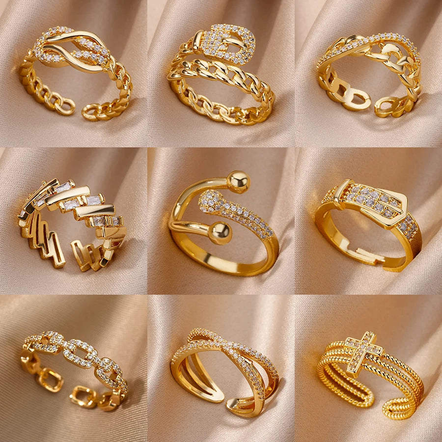 Open Rings 18k gold plated