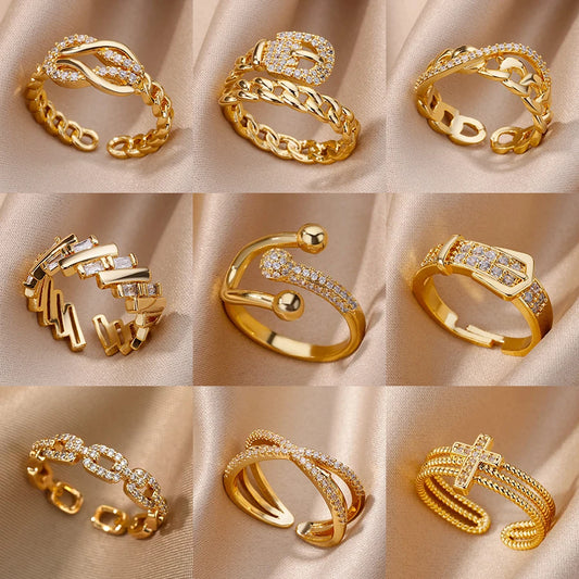 Open Rings 18k gold plated