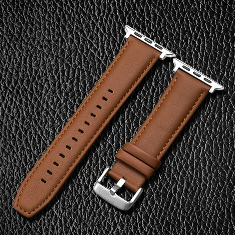 Leather Watch Band for Apple Watch iWatch series 8 7 6 5 4 3 Se