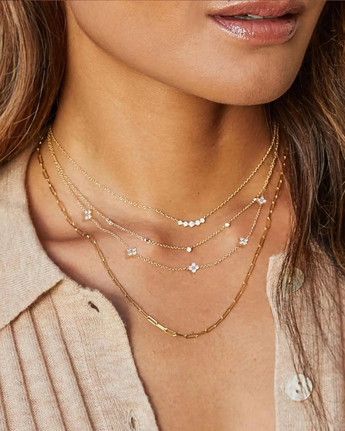 Silver/14K Gold Plated Clover