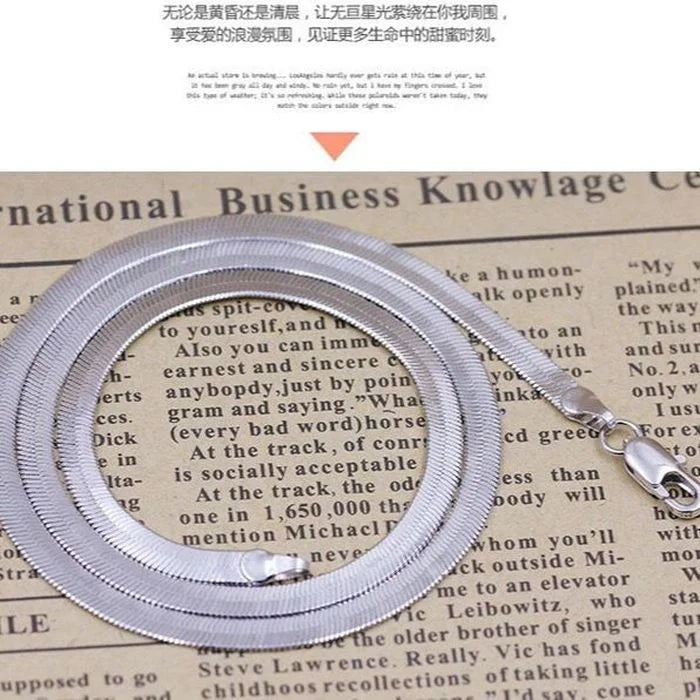 925 Sterling Silver fine 4MM Blade Chain Necklace