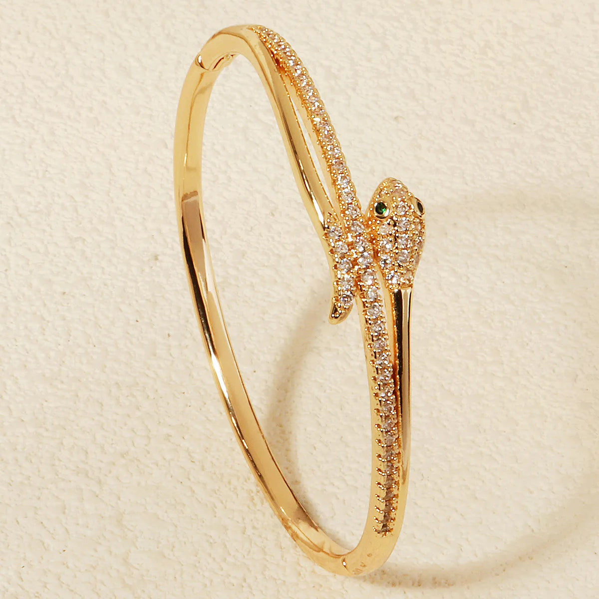 Stainless Golden Snake Zirconia Bracelet