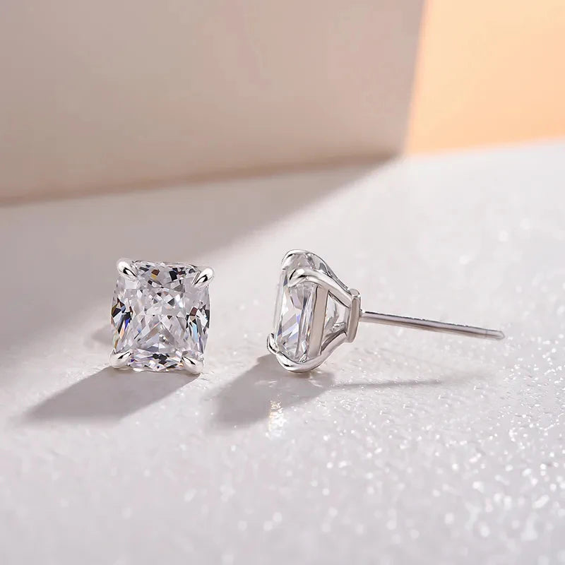 Huitan Cubic Zirconia Stud Earrings Crystal