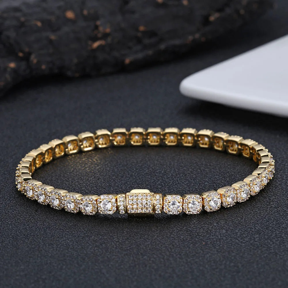 Janice - Iced Tennis Bracelet 18k Gold Plated