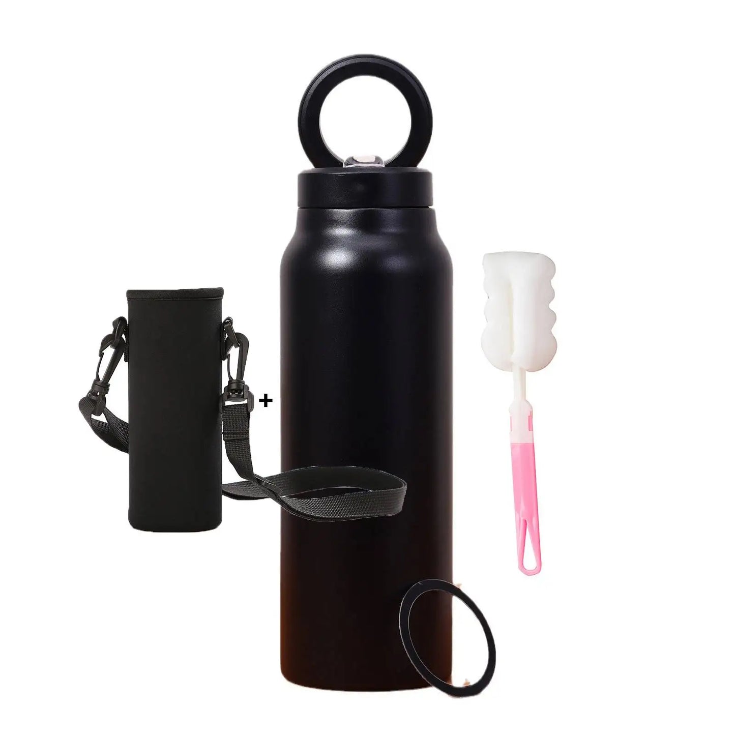 Insulated Sports Water Bottle with Magnetic Phone Holder and Built-in Stand