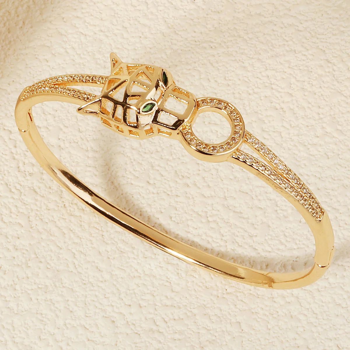 Stainless Golden Snake Zirconia Bracelet