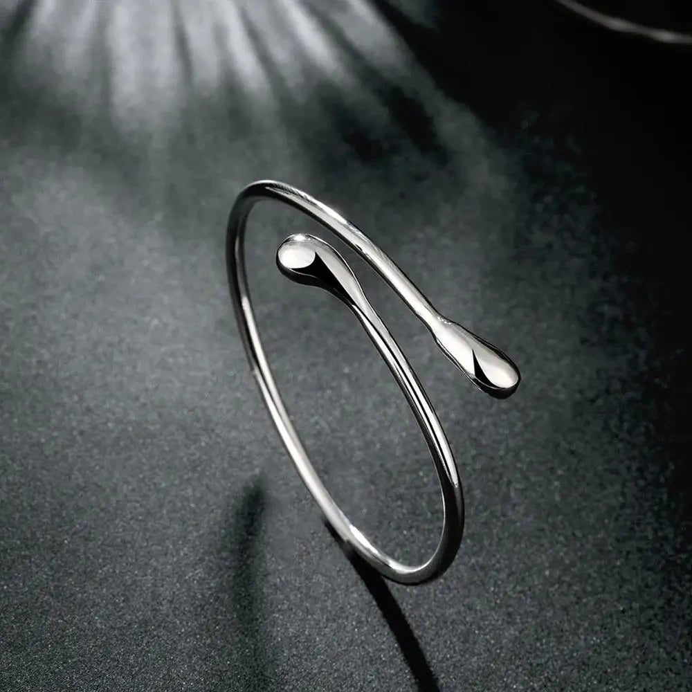 925 Sterling Silver Bracelets Water droplets