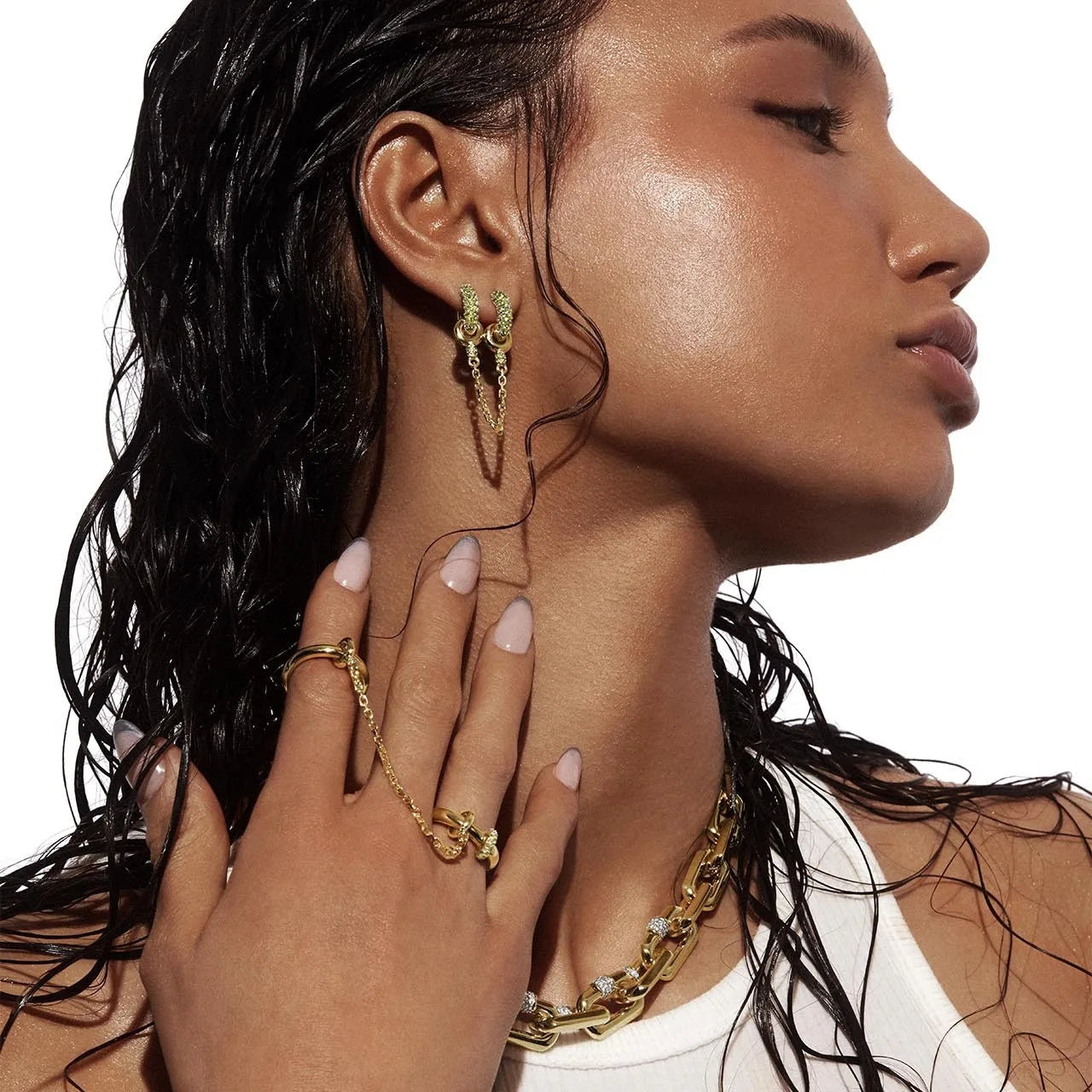 Skye - Earrings 18K Retro Hoops