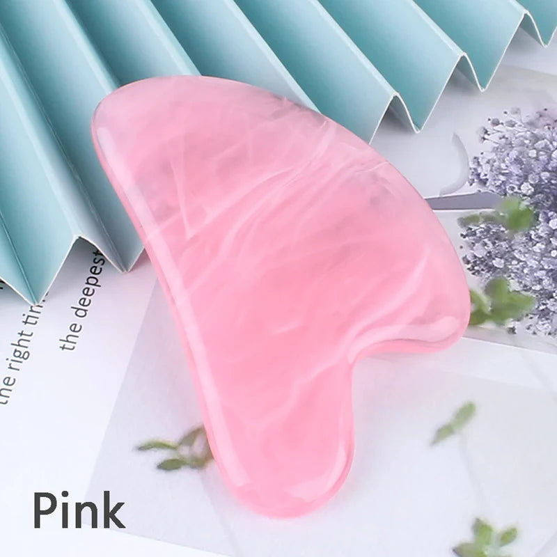 Natural Stone Jade Gouache Scraper Rose Quartz Facial Gua Sha Tools Neck Massager for Face Lifting Wrinkle Remover Beauty