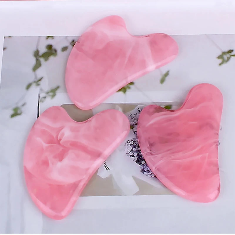 Natural Stone Jade Gouache Scraper Rose Quartz Facial Gua Sha Tools Neck Massager for Face Lifting Wrinkle Remover Beauty