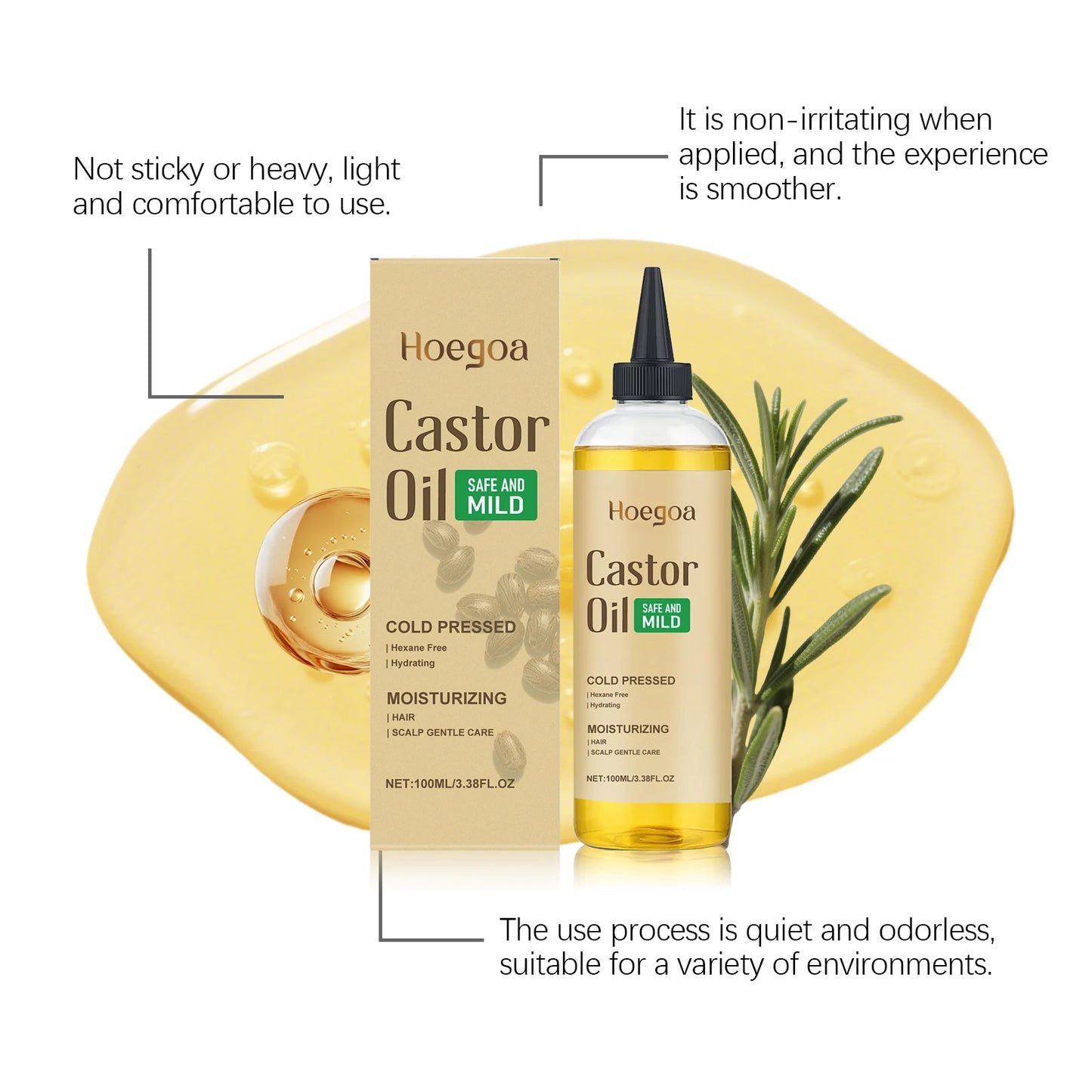 Castor Oil Essential Oil For Hair Strengthen Repair Regrowth Oil