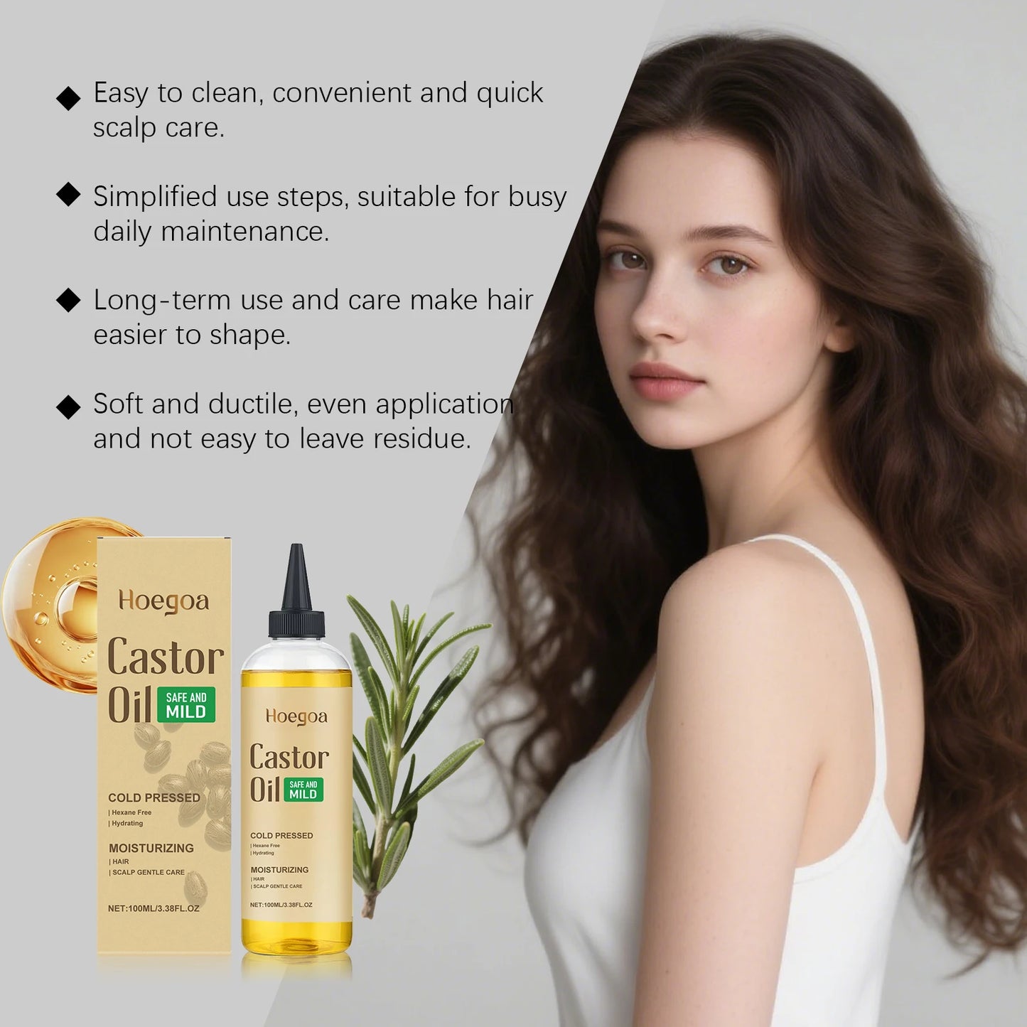 Castor Oil Essential Oil For Hair Strengthen Repair Regrowth Oil