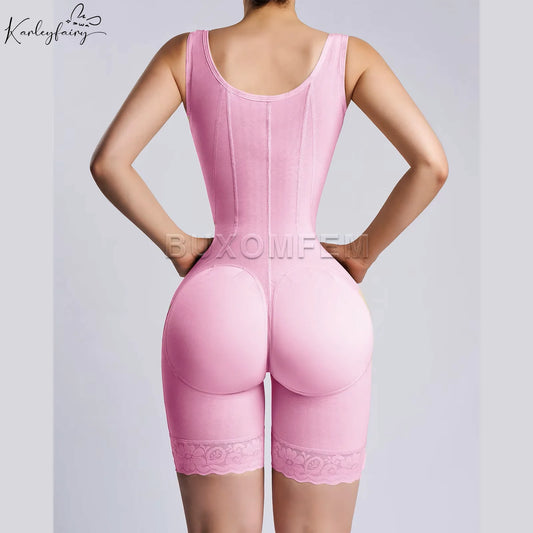Women's Open Chest Girdles Fajas Colombianas High Waist Trainer Body Shapewear Slimming Post Surgery Elastic Abdomen Bodysuits