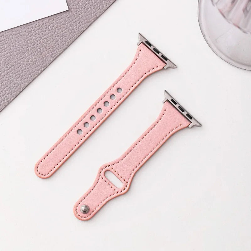 April - Slim Leather Strap for Apple Watch